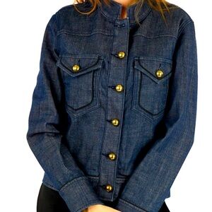 Like new HOT PICK ✨Tory Burch Rock the boat denim jean jacket size Large